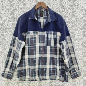 Wrangler all terrain gear outdoor plaid button down men's shirt XL